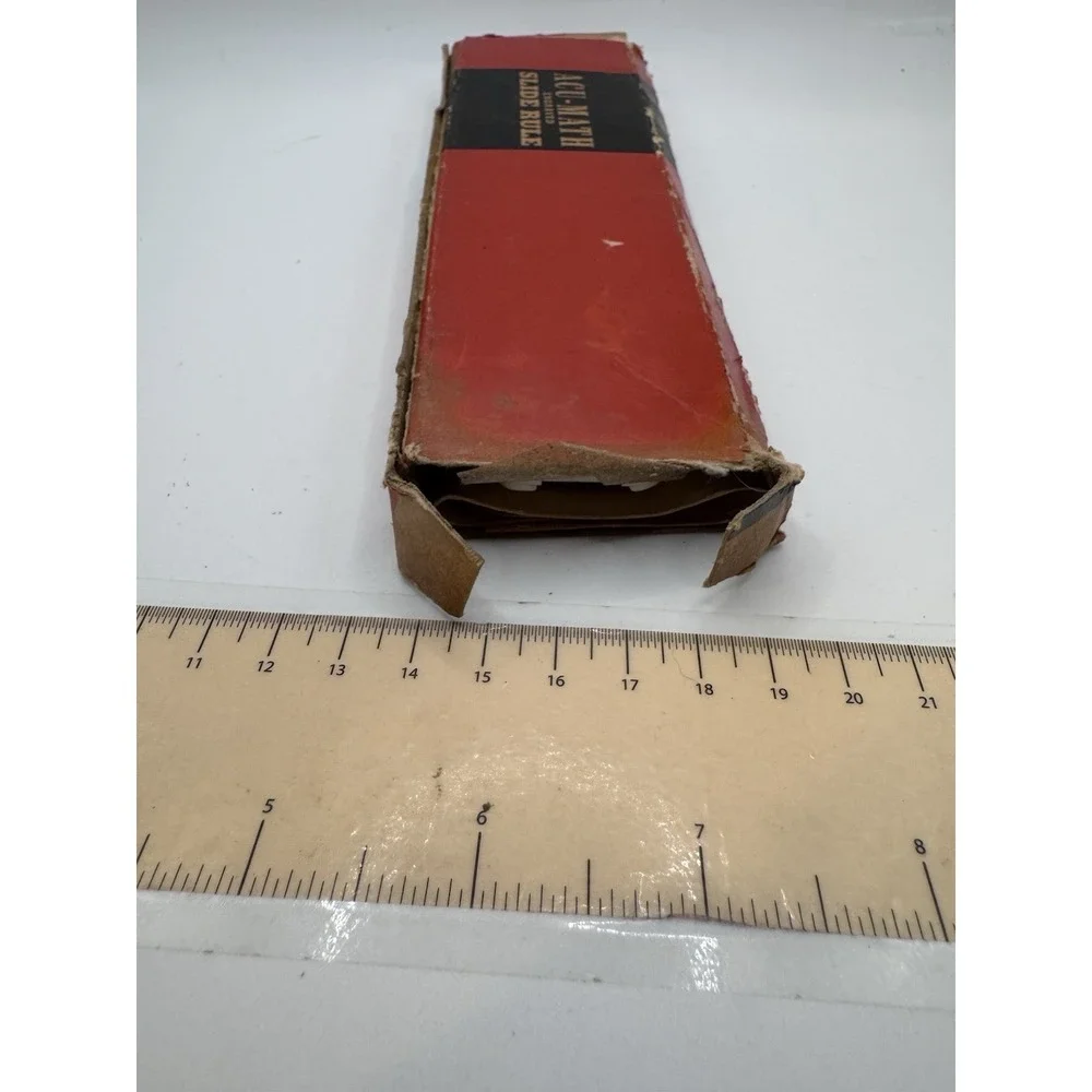 Original Vintage POCKET Slide Rule: ACU-MATH 1240 In Box w/ Instructions 1970s